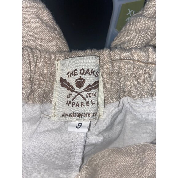 The Oaks Apparel Girls Ruffle Hem Shorts Beige Size 8 Linen Blend - Picture 3 of 7
